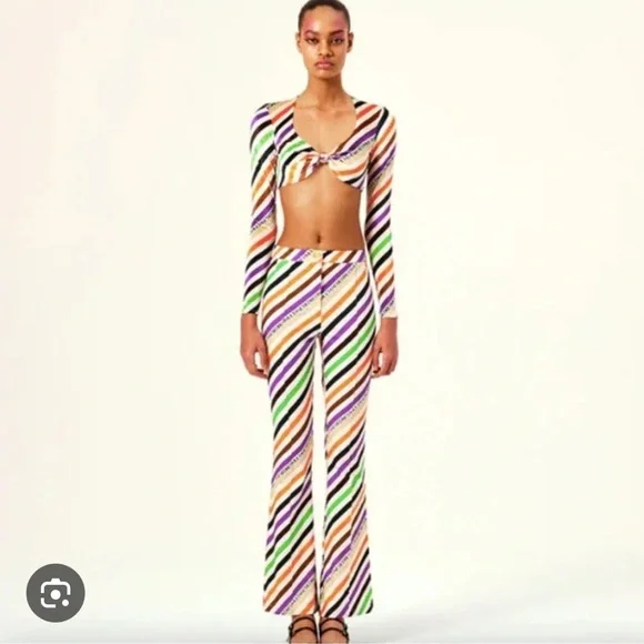 SIEDRÉS Striped Flare Pants